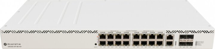Mikrotik CRS320-8P-8B-4S+RM Fémházas Smart 16+4-port Gigabit Rack PoE Switch