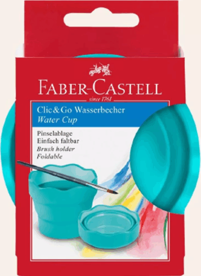 Faber-Castell Click&Go műanyag ecsettál - Türkiz