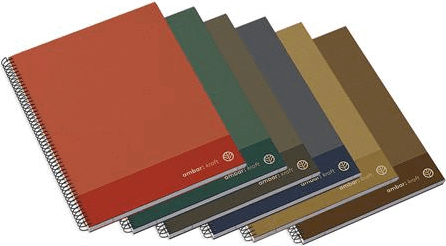 Ambar Kraft 100 lapos A4 Keményfedeles vonalas spirálfüzet - Többféle