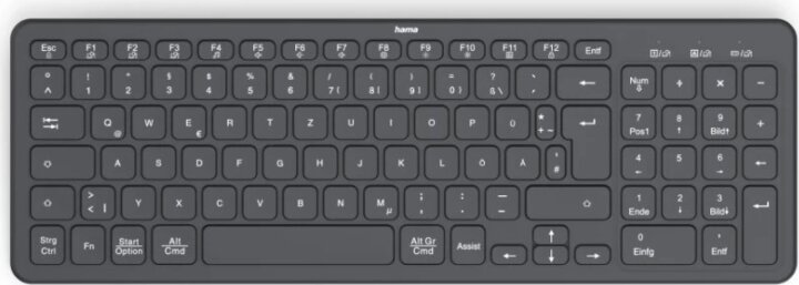 Hama WK-300 Multi-Device Wireless USB-A Billentyűzet HUN - Fekete