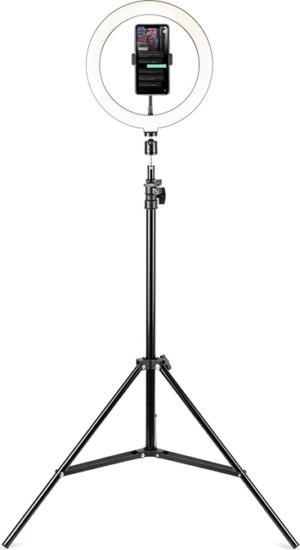 Havit ST7012 Pro Körlámpa telefontartóval és LED világítással Vlogger készlet - Fekete