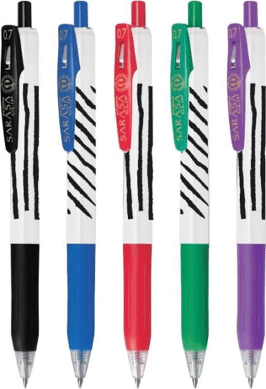 Zebra Sarasa Clip Stripes Nyomógombos zselés toll készlet 0,7mm - Vegyes szín
