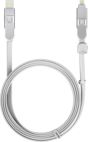 Rolling Square XLM02R inCharge XL USB-A/USB-C apa - USB-C/Lightning apa Adat és töltő kábel 2m - Fehér