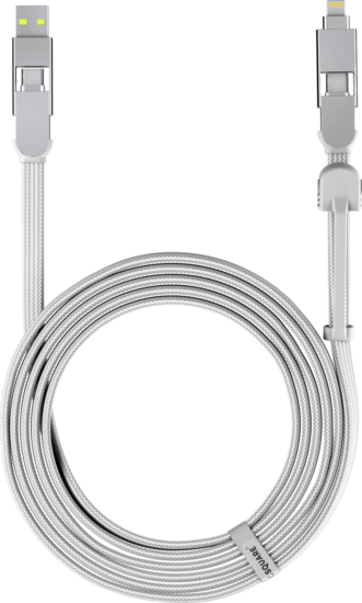 Rolling Square XLL02R inCharge XL USB-A/USB-C apa - USB-C/Lightning apa Adat és töltő kábel 3m - Fehér