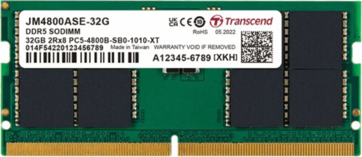 Transcend 32GB / 4800 JetRAM DDR5 SoDIMM CL40 Notebook RAM