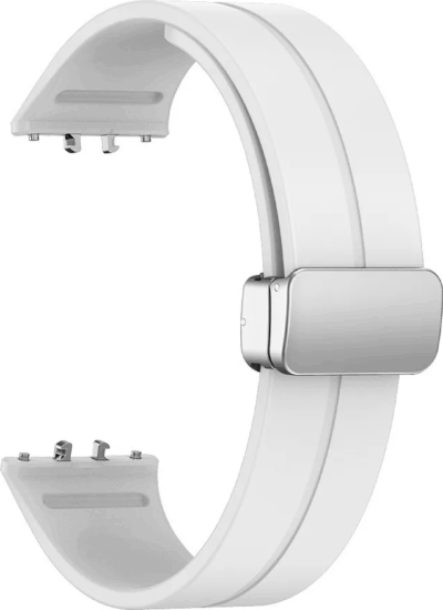 Mybandz Samsung Galaxy Fit3 Szilikon Zsanérzáras Okosóra szíj - Fehér Mybandz Samsung Galaxy Fit3 Szilikon Zsanérzáras Okosóra szíj - Fehér