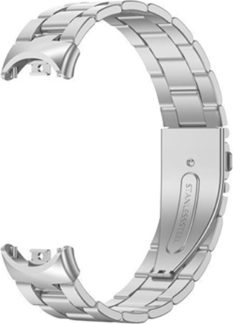 Mybandz Xiaomi Mi Band 8 Klasszikus Fém Okosóra szíj - Ezüst