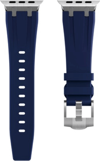 Mybandz Element Apple Watch Szilikon Okosóra szíj 44/45/46/49 mm - Sötétkék/Ezüst