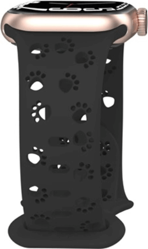 Mybandz Paw Apple Watch Szilikon Okosóra Szíj 40/41/42 mm - Fekete/Mintás