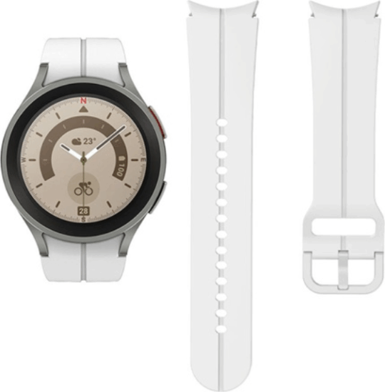 Mybandz Samsung Galaxy Watch 4/5 Sportos Szilikon Okosóra szíj 20mm - Fehér