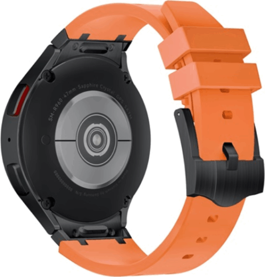 Mybandz Element Samsung Galaxy Watch 5/6/7 Szilikon Okosóra szíj 20mm - Narancs/Fekete