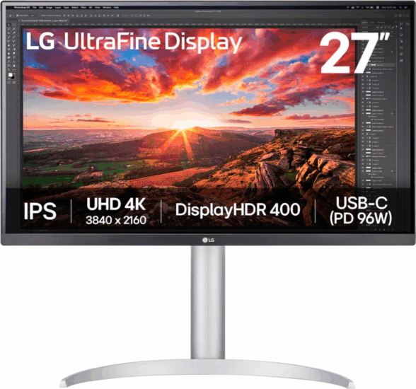 LG 27" 27UP850K-W UltraFine™ 16:9 4K IPS monitor 60 Hz - Szürke