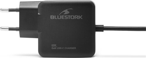 Bluestork PW-BS-65-GAN-C/2 USB-C Hálózati Gyorstöltő Adapter 65W 1,45m USB-C kábellel - Fekete