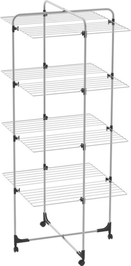 Colombo Icaro Négyszintes Összecsukható Ruhaszárító torony 70 x 156 x 66,5 cm - Sötétszürke