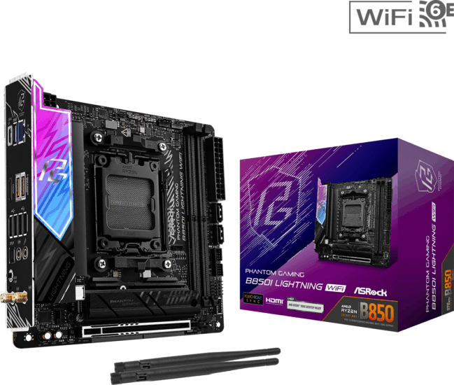 ASRock B850I Lightning WiFi DDR5 AMD AM5 mini ITX Alaplap ASRock B850I Lightning WiFi DDR5 AMD AM5 mini ITX Alaplap