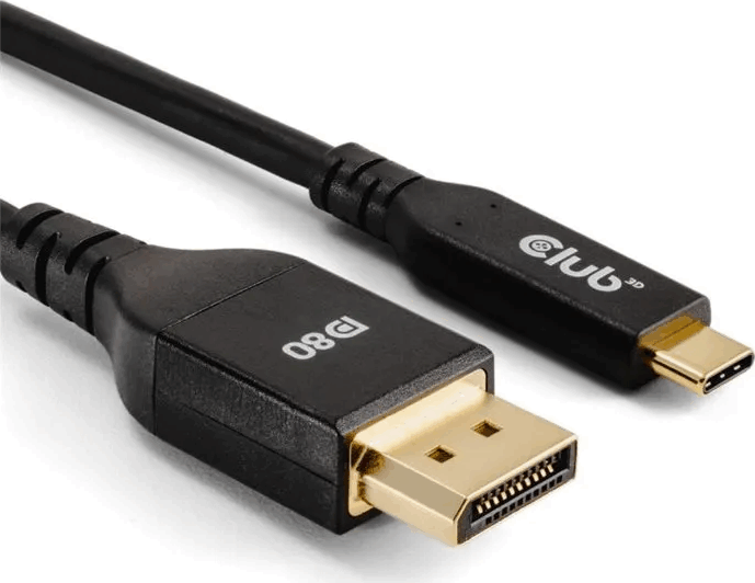 Club 3D CAC-1561 USB-C apa - DisplayPort 2.1 apa Kábel 1m - Fekete