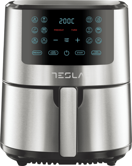 Tesla AF501BX AirFryer Forrólevegős sütő 5L 1300 Watt - Fekete/Inox Tesla AF501BX AirFryer Forrólevegős sütő 5L 1300 Watt - Fekete/Inox