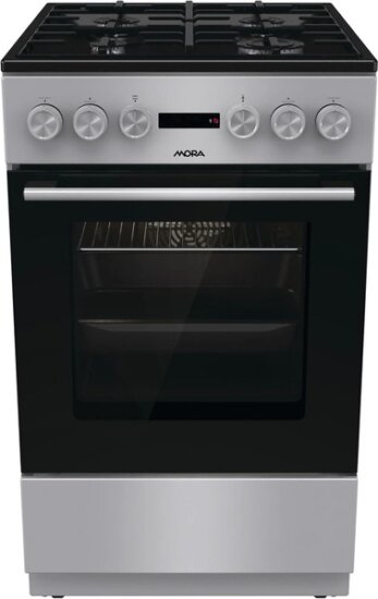 Mora K4255C1S Kombinált 4 zónás szabadonálló Gáz/Elektromos Tűzhely - Ezüst