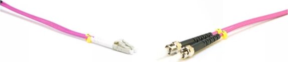 Gigalight LCU-STU-OM4-0.5M-D optikai patch kábel 2xST/UPC + 2xLC/UPC Duplex 0.5m - Rózsaszín