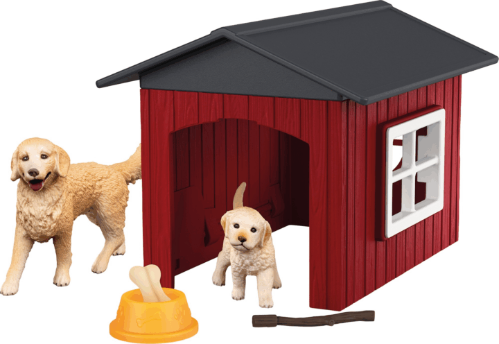 Schleich 42722 Farm World Kutyaól retrieverekkel figura