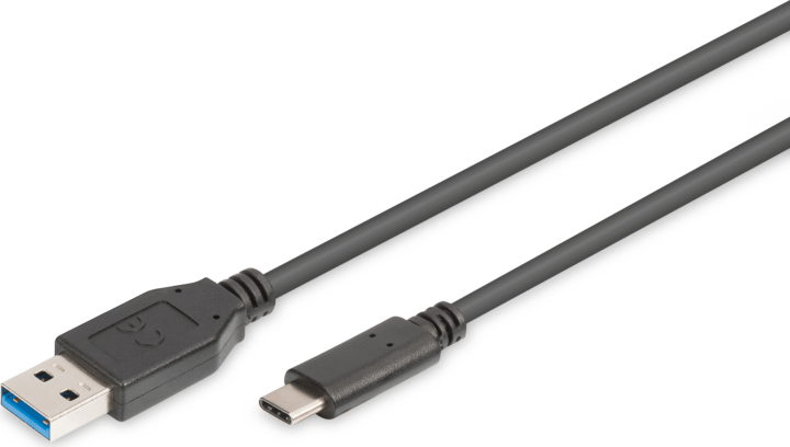 Digitus USB-A apa - USB-C apa Adat- és töltőkábel 1m - Fekete