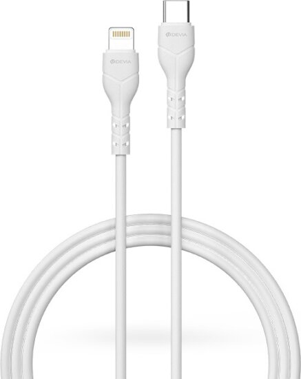 Devia USB-C apa - Lightning apa Adat- és töltőkábel 1m - Fehér