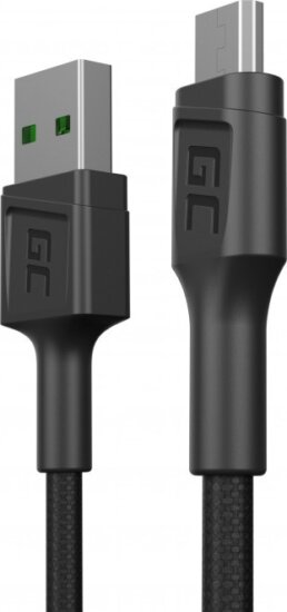 Green Cell KABGC23 USB-A apa - MicroUSB apa Adat- és töltőkábel 0.3m - Fekete Green Cell KABGC23 USB-A apa - MicroUSB apa Adat- és töltőkábel 0.3m - Fekete