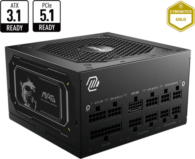 MSI 750W MAG A750GL PCIE5 80+ Gold Moduláris Tápegység