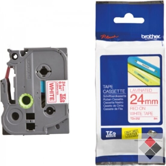 Brother TZE252 P-Touch Feliratozógép szalag 24 mm fehér alapon piros Brother TZE252 P-Touch Feliratozógép szalag 24 mm fehér alapon piros
