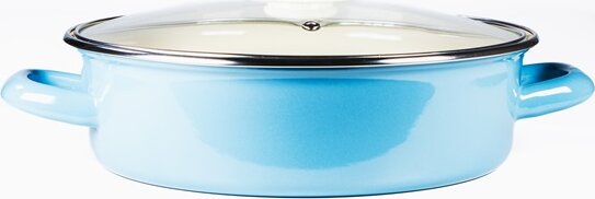 TOO LINE BLUE LOW Alacsony Lábas Üveg Fedővel Ø 24cm 3,2L- Kék