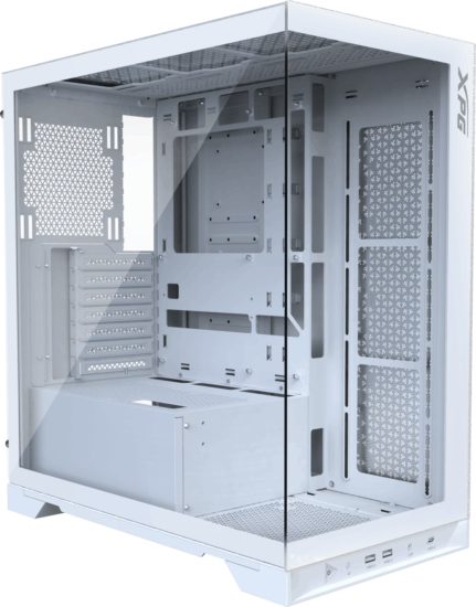 ADATA XPG Invader X Midi Torony Számítógépház + 5db 120mm RGB ventilátor - Fehér ADATA XPG Invader X Midi Torony Számítógépház + 5db 120mm RGB ventilátor - Fehér