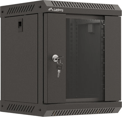 Lanberg 10" Fali rack szekrény 6U 300x300mm - Fekete