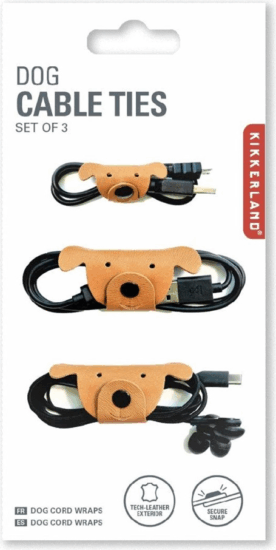 Kikkerland US221 3 darabos kutyás kábelkötegelő szett - Barna