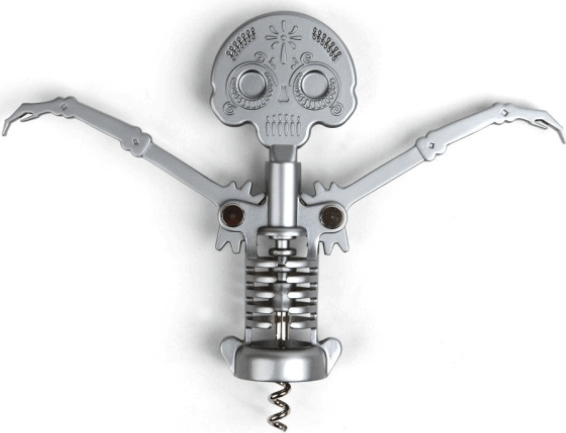 Kikkerland CS14 Halálfejes dugóhúzó - Ezüst