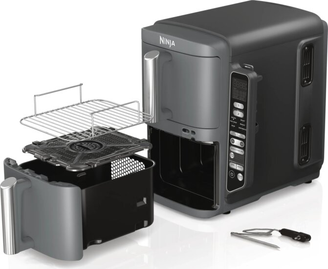 Ninja SL451EU AirFryer Emeletes Forrólevegős sütő 2x4,75L 2470 Watt - Szürke