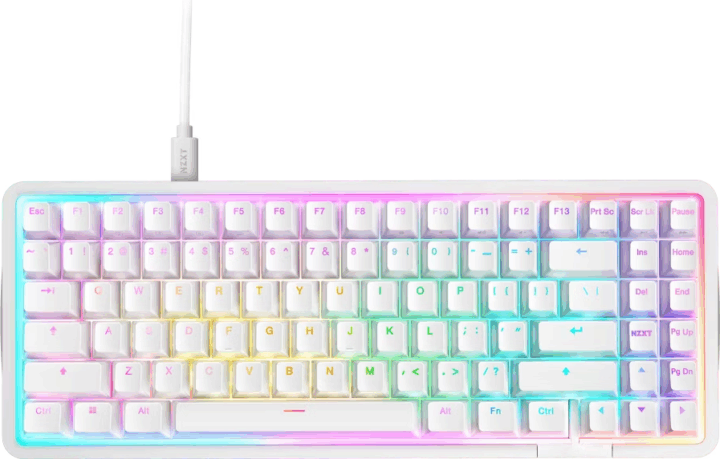 NZXT Function Elite Vezetékes Mechanikus Gaming Billentyűzet Német - Fehér