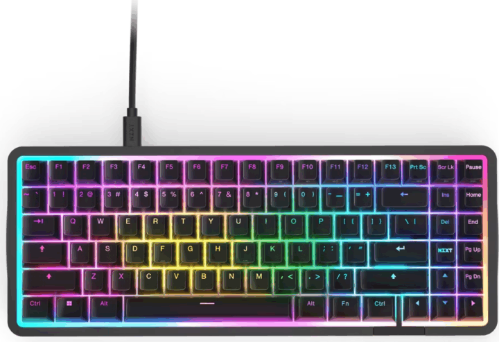 NZXT Function Elite Vezetékes Mechanikus Gaming Billentyűzet Német - Fekete