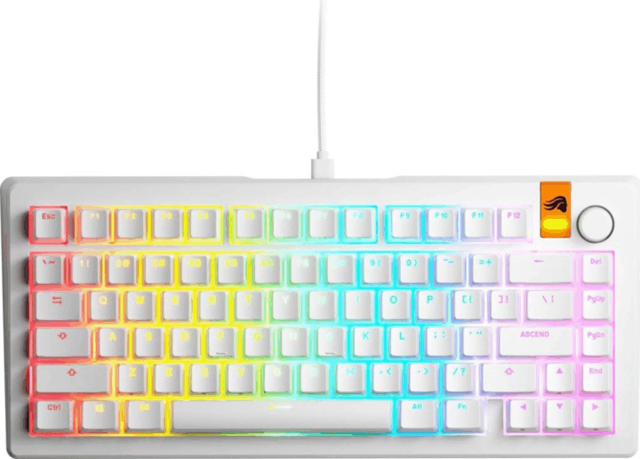 Glorious GMMK 3 HE 75% Vezetékes Mechanikus Gaming Billentyűzet UK - Fehér