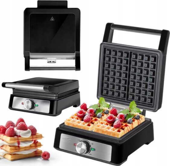 MPM MGO-41/C Elektromos gofrisütő 160W - Fekete / Ezüst