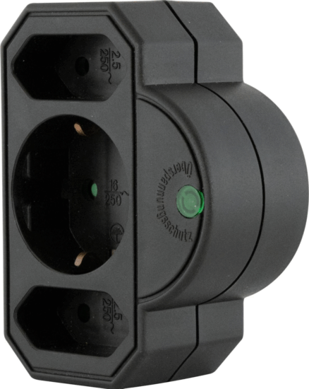 REV 0020070512 Túlfeszültség védő elosztó 3 aljzatos - Fekete REV 0020070512 Túlfeszültség védő elosztó 3 aljzatos - Fekete