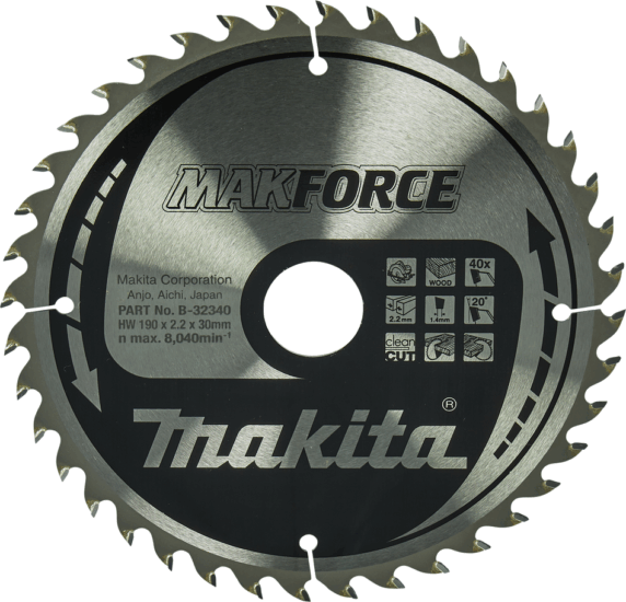 Makita MAKFORCE Fa Körfűrészlap Ø 190mm 40 fog