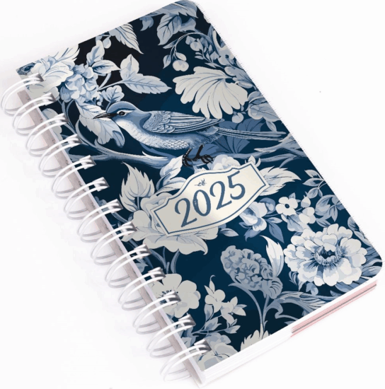 Realsystem 2025 SP5 8721-55 Napi beosztású spirálos zsebnaptár - Kékvirág