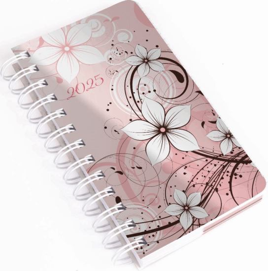 Realsystem 2025 SP5 8721-53 Napi beosztású spirálos zsebnaptár - Virágok