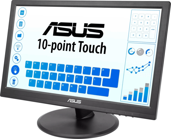 Asus 16" Touch VT169HE 16:9 FullHD IPS LED Érintőképernyős Monitor - Fekete