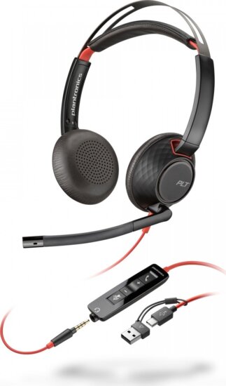 HP Poly Blackwire 5220 USB-C Call Center Sztereó Headset - Fekete HP Poly Blackwire 5220 USB-C Call Center Sztereó Headset - Fekete