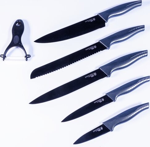 Iris KT-250-B Rozsdamentes acél késkészlet 5 darabos - Fekete