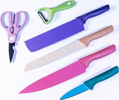 Iris KT-242 RAINBOW Rozsdamentes acél késkészlet 6 darabos - Többszínű