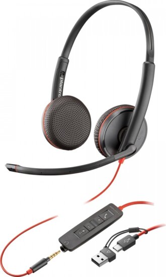 HP Poly Blackwire 3225 USB-C Call Center Sztereó Headset - Fekete HP Poly Blackwire 3225 USB-C Call Center Sztereó Headset - Fekete