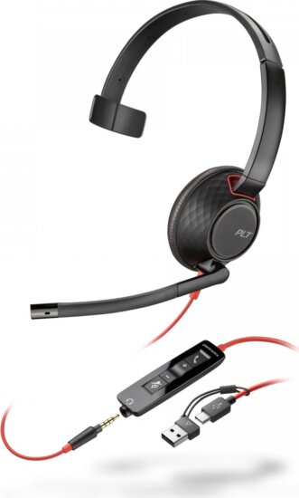 HP Poly Blackwire 5210 USB-C Call Center Mono Headset - Fekete