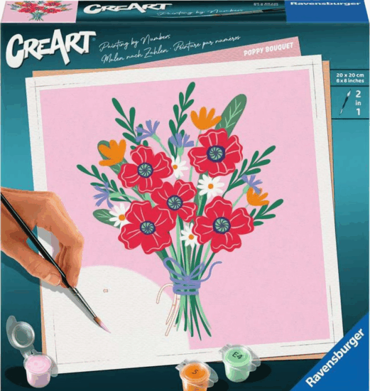 Ravensburger CreArt Vidám színes virágcsokor számfestő készlet Ravensburger CreArt Vidám színes virágcsokor számfestő készlet